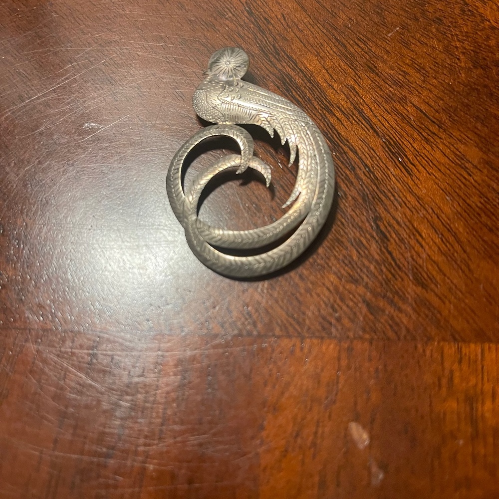 Sterling Silver Brooch Peacock